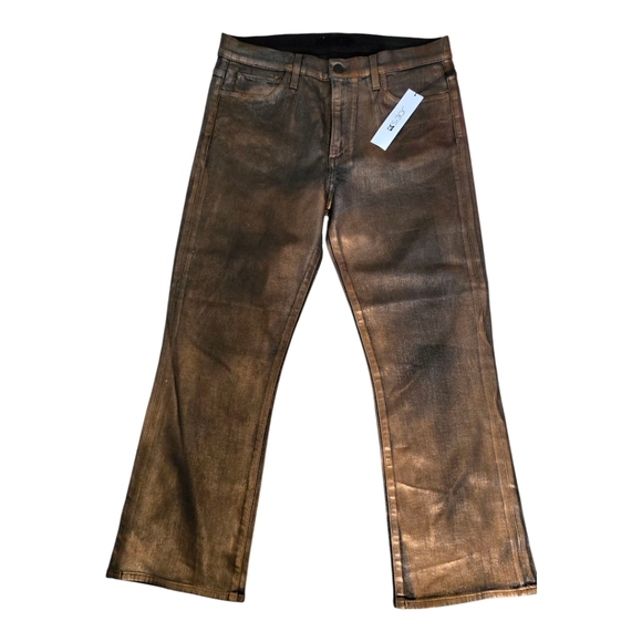 JOE'S New With Tags! Metallic Cropped High Rise Bronze Jeans. Size 12 - Picture 2 of 7